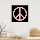 Poster Symbole de paix rose et noir (Cuisine)