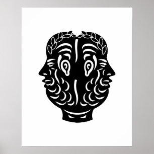 Poster Symbole de pièce antique romaine à double tête de