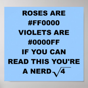 Poster Symbole de Poésie Geek nerd Funny