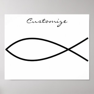 Poster Symbole de poisson chrétien Ichthys Thunder_Cove