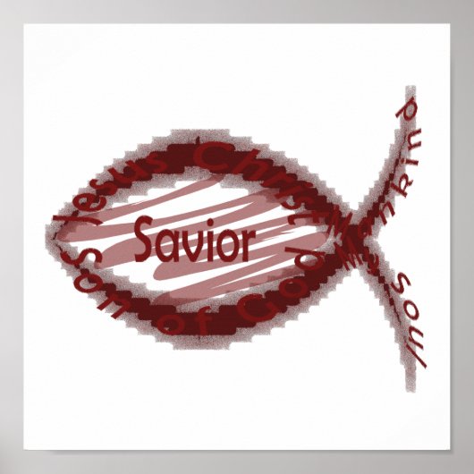 Poster Symbole de poisson Jésus Sauveur (Devant)