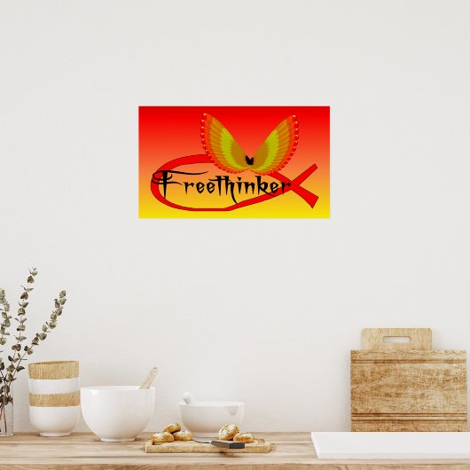 Poster Symbole de poisson libre-penseur (Cuisine)