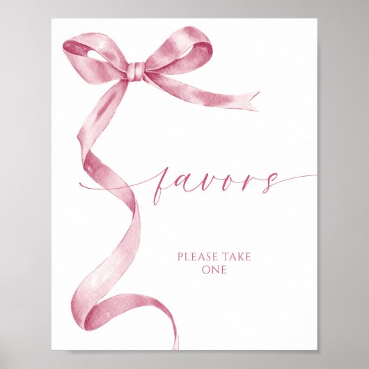 Poster Symbole de préférence Bow rose (Devant)