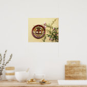 Poster Symbole de Pretzel couronné et Rose (Cuisine)