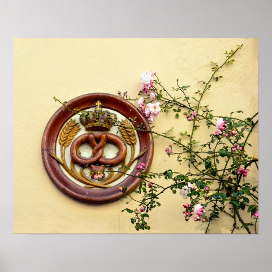 Poster Symbole de Pretzel couronné et Rose (Devant)