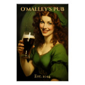 Poster Symbole de pub irlandais personnalisé | Saint Patr (Devant)