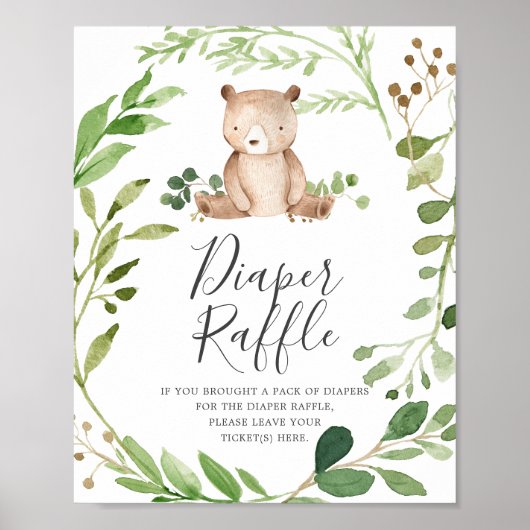 Poster Symbole de rabat du Baby shower de l'ours (Devant)