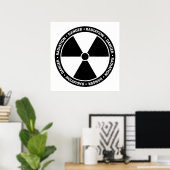 Poster Symbole de rayonnement noir et blanc (Bureau à domicile)