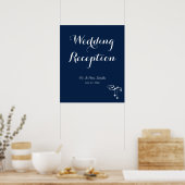 Poster Symbole de réception customisé Marine Blue Wedding (Cuisine)
