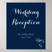 Poster Symbole de réception customisé Marine Blue Wedding (Devant)