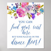 Poster Symbole de réception de mariage aux fleurs violett (Devant)