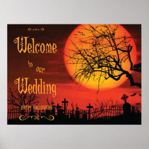 Poster Symbole de réception de mariage de l'Halloween de