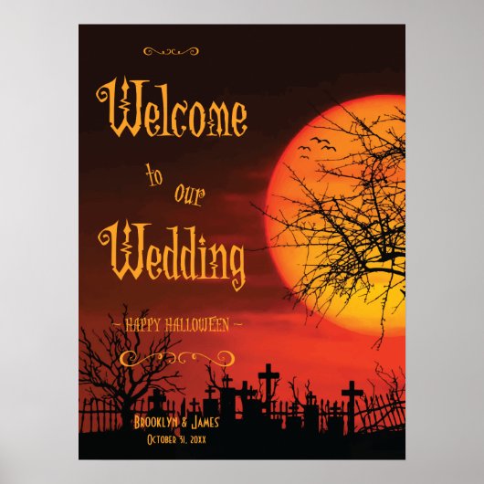 Poster Symbole de réception de mariage d'Halloween noir I (Devant)