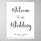 Poster Symbole de réception de mariage élégant blanc 18x2 (Devant)