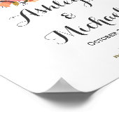 Poster Symbole de réception de mariage floral Rustic Deer (Coin)