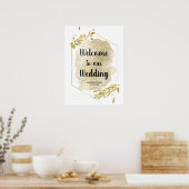 Poster Symbole de réception de mariage Gold Foliage 18x24 (Cuisine)