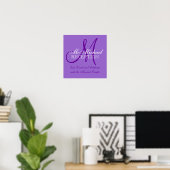 Poster Symbole de réception de mariage personnalisé viole (Bureau à domicile)