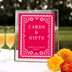 Poster Symbole de réception de mariage Picado en papier r