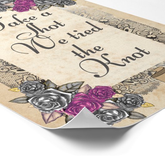 Poster Symbole de réception de mariage rustique (Coin)