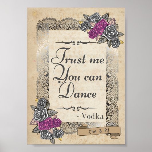 Poster Symbole de réception de mariage rustique (Devant)