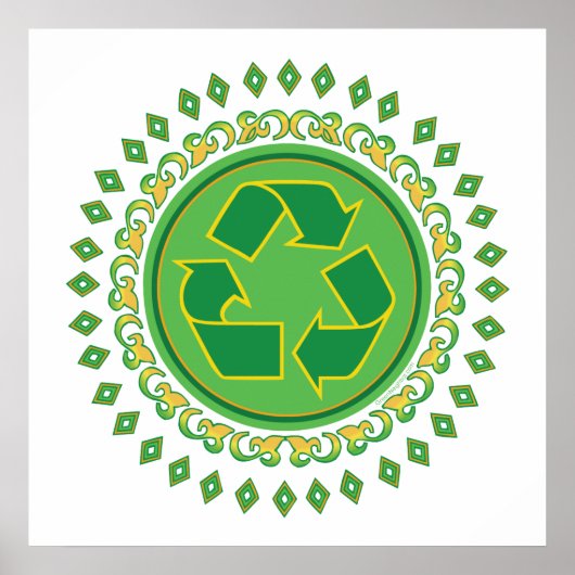 Poster SYMBOLE DE RECYCLAGE DE Médallion (Devant)
