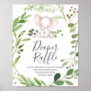 Poster SYMBOLE DE REQUÊTE Baby shower éléphant