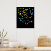 Poster Symbole de requin - Cadeaux adorés de requins mign (Cuisine)