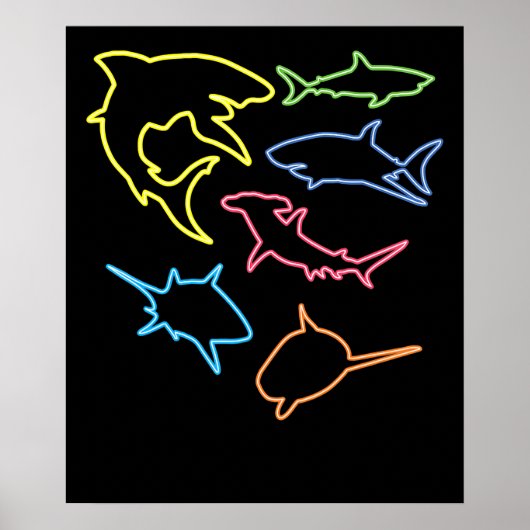 Poster Symbole de requin - Cadeaux adorés de requins mign (Devant)