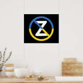 Poster SYMBOLE DE RÉSISTANCE D'Ukraine : J'Oeuvre Avec L' (Cuisine)