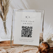 Poster Symbole de siège Mariage de code QR de Black & Ecr