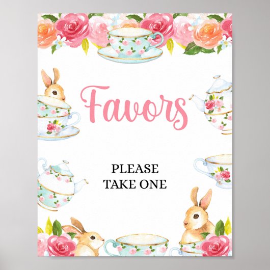 Poster Symbole de table Favoriser Tea Party Douche (Devant)