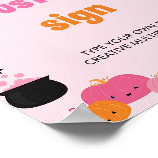 Poster Symbole de table rose Basse Boo Halloween (Coin)