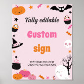 Poster Symbole de table rose Basse Boo Halloween (Devant)