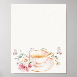 Poster SYMBOLE DE THÉ MARITIME Floral