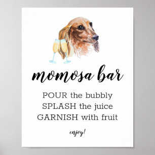 Poster Symbole de thème Momosa Bar Watercolor Dachshund