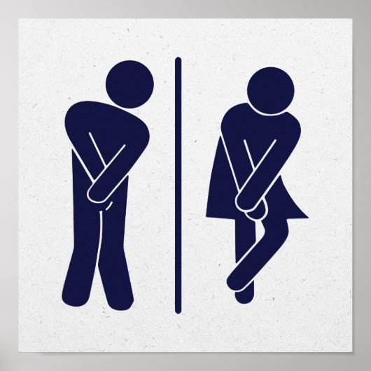 Poster Symbole de toilettes amusant (Devant)