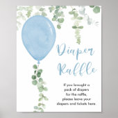 Poster Symbole de tombole de couche Ballons bleu verdure (Devant)