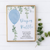 Poster Symbole de tombole de couche Ballons bleu verdure