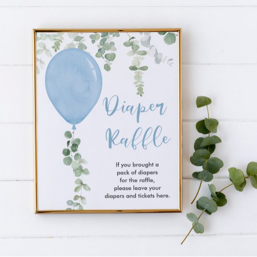 Poster Symbole de tombole de couche Ballons bleu verdure