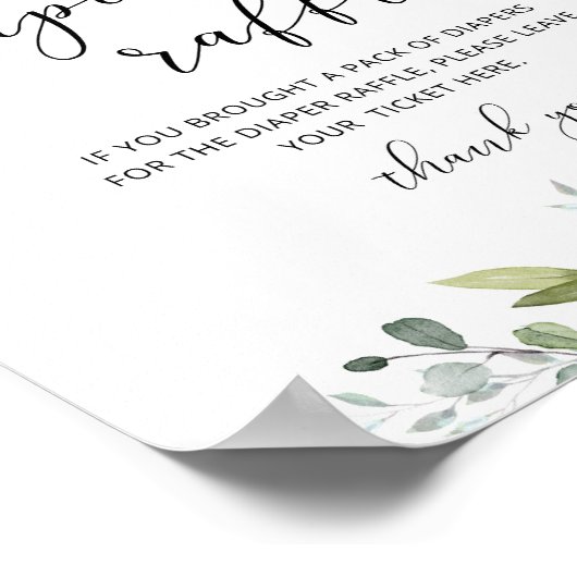 Poster Symbole de tombole de foliage eucalyptus (Coin)