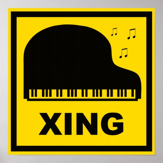 Poster Symbole de trafic de passage de piano Xing (Devant)