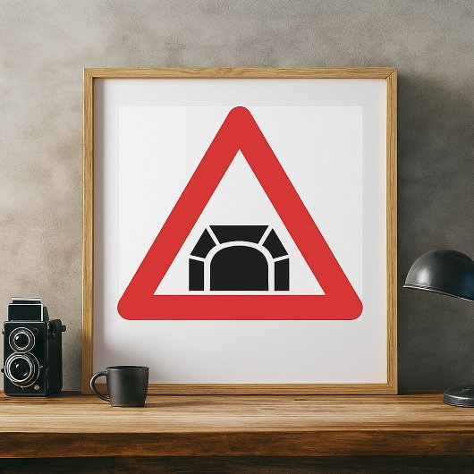 Poster Symbole de trafic du panneau d'avertissement du tu