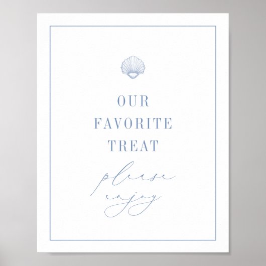 Poster SYMBOLE DE TRAITEMENT CAPE COD Bleu Côtier Dessert (Devant)