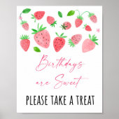 Poster SYMBOLE DE TRAITEMENT D'ANNIVERSAIRE Fraise Berry  (Devant)