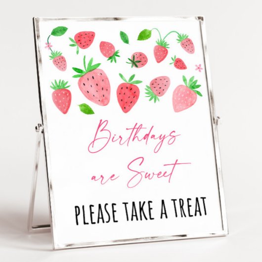 Poster SYMBOLE DE TRAITEMENT D'ANNIVERSAIRE Fraise Berry 