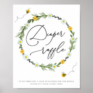 Poster Symbole de trapèze de Baby shower d'abeilles