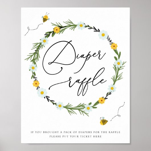 Poster Symbole de trapèze de Baby shower d'abeilles (Devant)