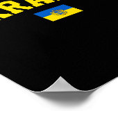 Poster Symbole de trident du drapeau de l'Ukraine Fierté (Coin)