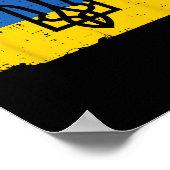 Poster Symbole de trident du drapeau ukrainien Tryzub ukr (Coin)