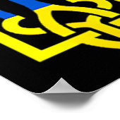 Poster Symbole de trident ukrainien - Drapeau ukrainien S (Coin)